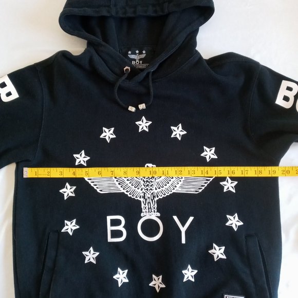 Boy London Globe Star Eagle  black/white Hoodie size M - Picture 6 of 12